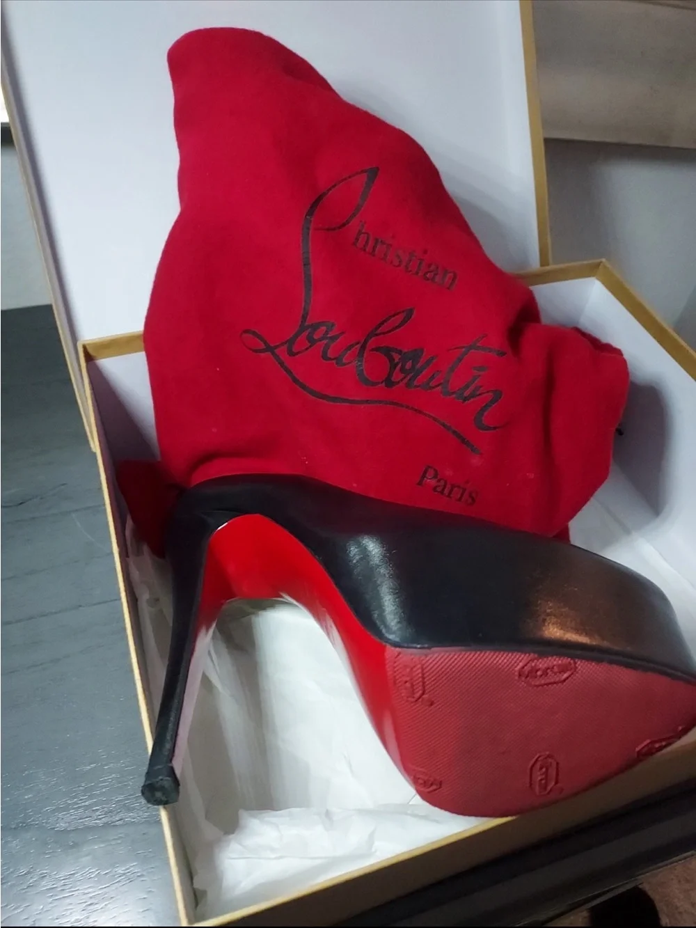 Christian Louboutin Black Platform Daffodile Stiletto Pump